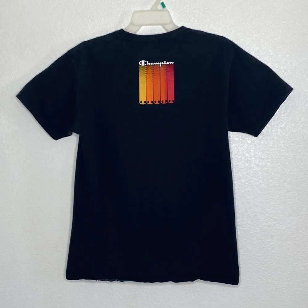 CHAMPIOMen’s Black T Shirt with Front and Back Print Size M - Picture 3 of 3